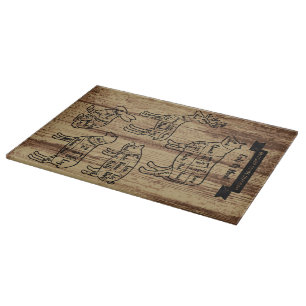 Planche À Découper Guide du boucher diagramme coupes de viande Cerf L