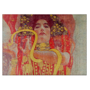 Planche À Découper Gustav Klimt Red Woman Gold Snake Peinture
