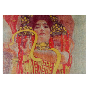 Planche À Découper Gustav Klimt Red Woman Gold Snake Peinture