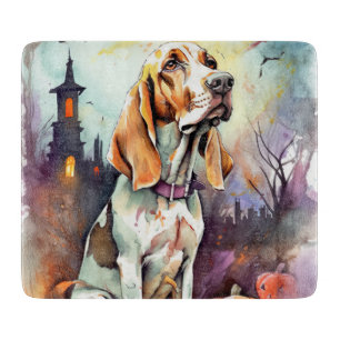 Planche À Découper Halloween Basset Hound Avec Crainte Citrouille