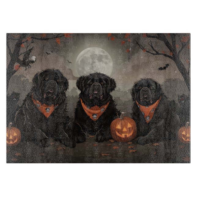 Planche À Découper Halloween de Terre-Neuve Éffrayant (Devant)