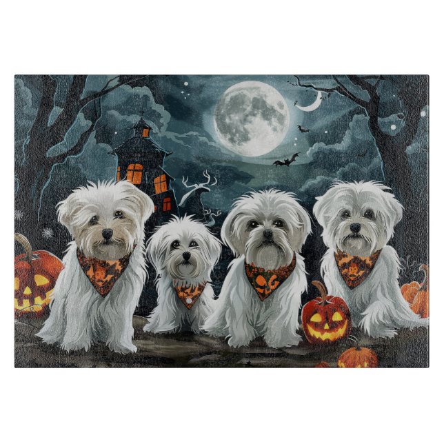 Planche À Découper Halloween maltais Éffrayant (Devant)