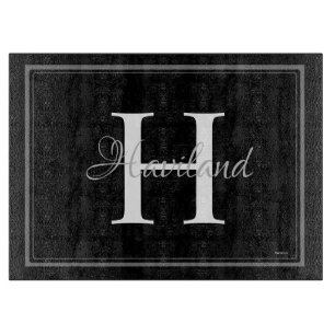Planche À Découper HAMbyWG Monogramme personnalisé à deux tons