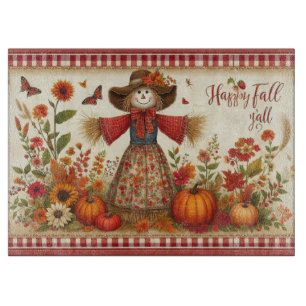 Planche À Découper Happy Fall Ya'll mignonne Scarecrow et automne Har