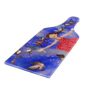 Planche À Découper Happy Girl with Birds