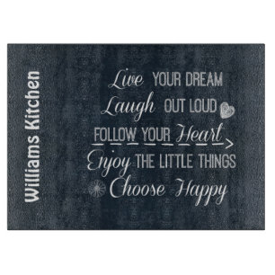 Planche À Découper Happy Life Rules Citations Affirmations