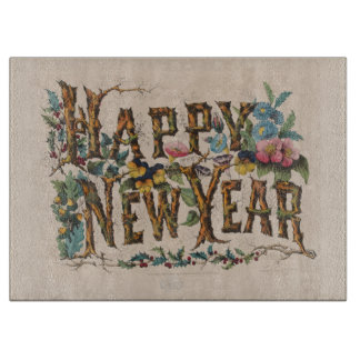 Planche À Découper  Happy New Year, Vintage Currier & Ives Print