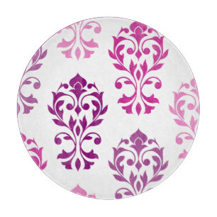 Planche À Découper Heart Damask Art I Pink Plums White