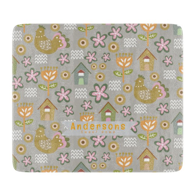 Planche À Découper Hen House Country Scandinavian Grey Cutting Board (Devant)