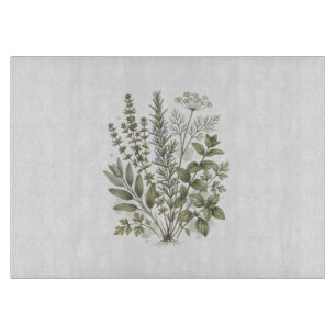 Planche À Découper Herbes culinaires vintage - Art aquarelle