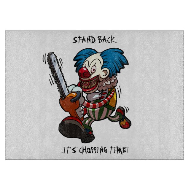 Planche À Découper Heure du shopping ! Dessin d'Halloween clown à la  (Devant)