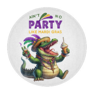 Planche À Découper Heureux Mardi Gras Alligator