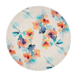 Planche À Découper Hibiscus Flowers : Motif d'illustration aquarelle