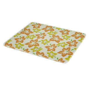 Planche À Découper Hibiscus jaune, Hibiscus orange, Motif floral