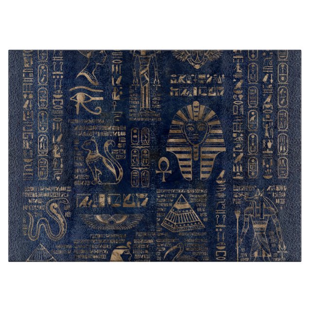 Planche À Découper Hiéroglyphes et divinité-or égyptiens sur le (Devant)