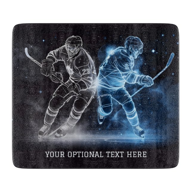 Planche À Découper Hockey sur glace sur texte personnalisé (Devant)