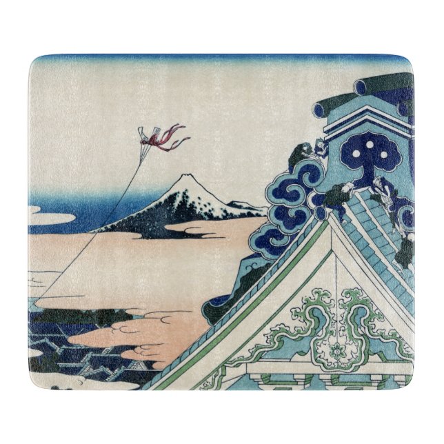 Planche À Découper Honganji Temple Vista du Mont Fuji Bois japonais (Devant)