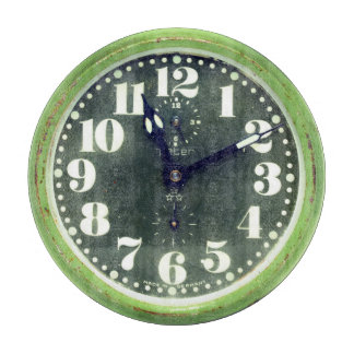Planche À Découper Horloge rétro rouillée Vintage Vert Vieux Temps