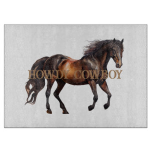Planche À Découper Howdy Cowboy Cowgirl Horse