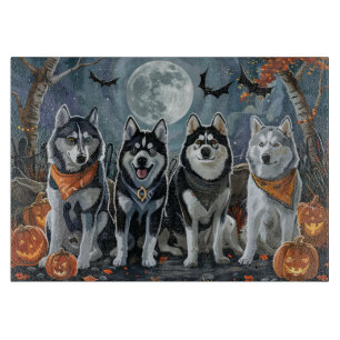 Planche À Découper Husky Sibérien Halloween Effrayant
