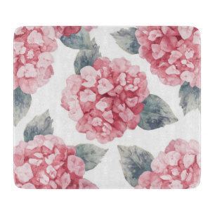 Planche À Découper Hydrangeas Roses Peinture Florale Aquarelle Fleurs