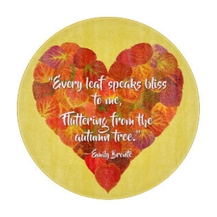 Planche À Découper I Love Automne—Rouge Aspen Leaf Heart 1, Citation 