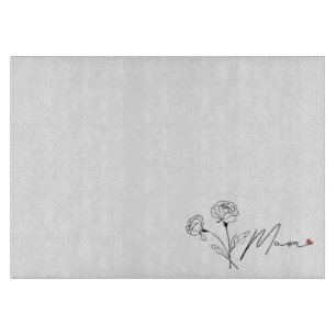 Planche À Découper Idée Cadeau Fête des Mères - Art Floral Maman