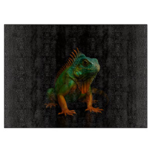 Planche À Découper Iguane vert Black 4 Luxe Glass board