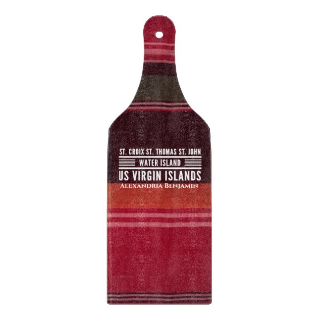 Planche À Découper Îles Vierges USVI Caraïbes Madras Personnaliser (Devant)