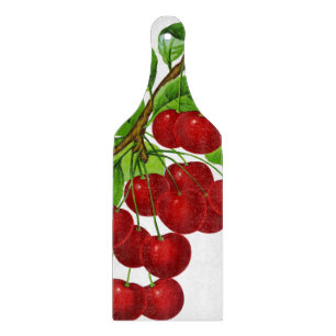 Planche À Découper Illustration 1899 de cru : cerises rouges mûres
