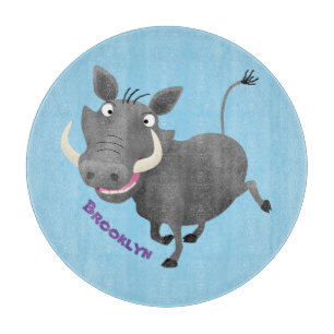 Planche À Découper Illustration amusante d'un cochon de phacochère af