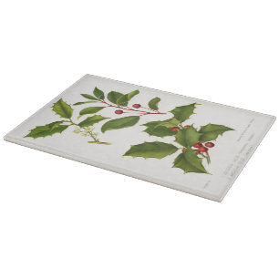Planche À Découper Illustration botanique Holly Noël