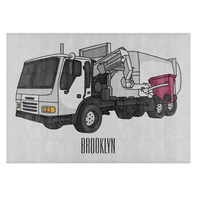 Planche À Découper Illustration de camion à ordures (Devant)