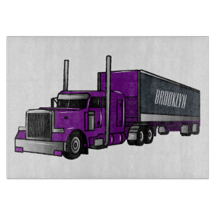 Planche À Découper Illustration de camion semi-remorque