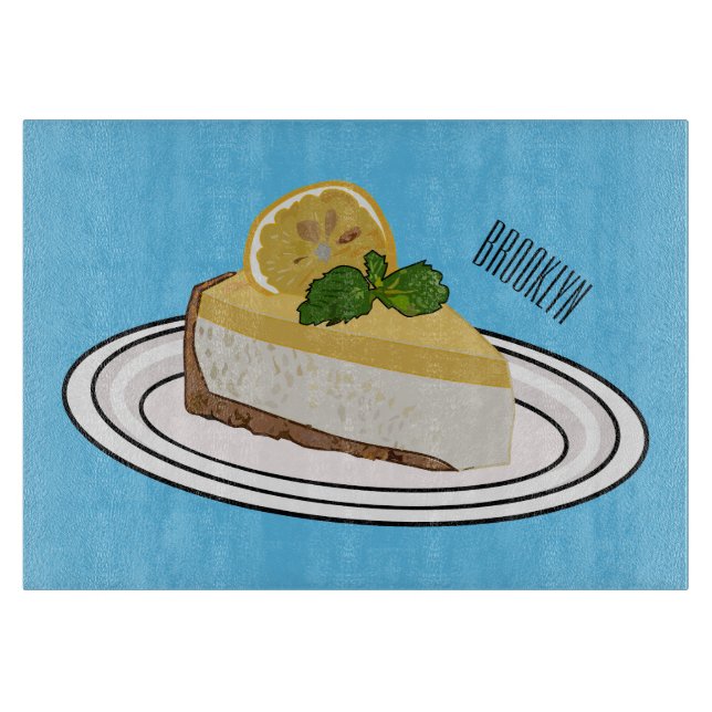 Planche À Découper Illustration de citron cheesecake (Devant)