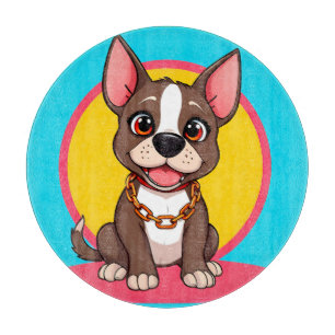 Planche À Découper Illustration de dessin animé de chien heureux