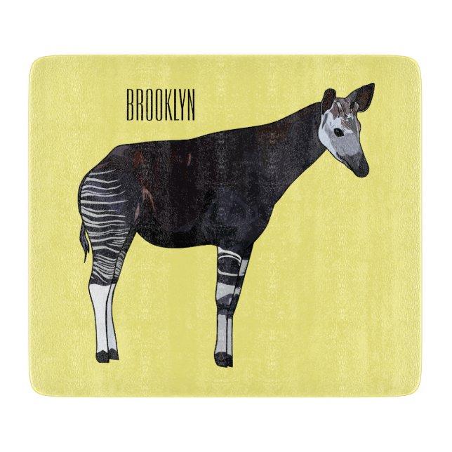Planche À Découper Illustration de dessin animé d'okapi (Devant)