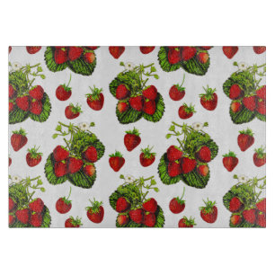 Planche À Découper Illustration de fraise botanique Imprimer sur blan