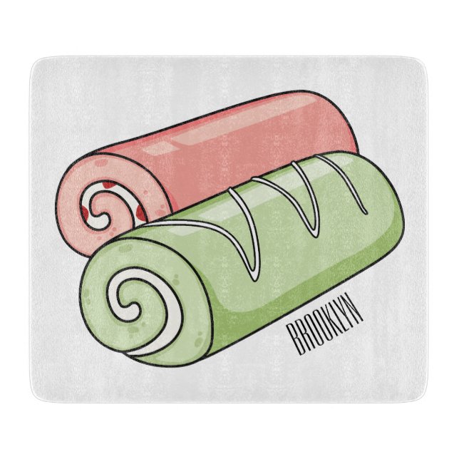 Planche À Découper Illustration de gâteau suisse roll / roll (Devant)