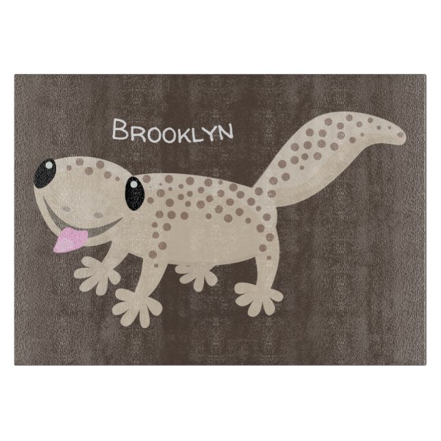 Planche À Découper Illustration de gecko tan tan mignon (Devant)