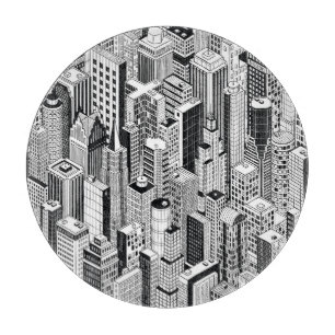 Planche À Découper Illustration de la ville Skyscraper, isométrique t