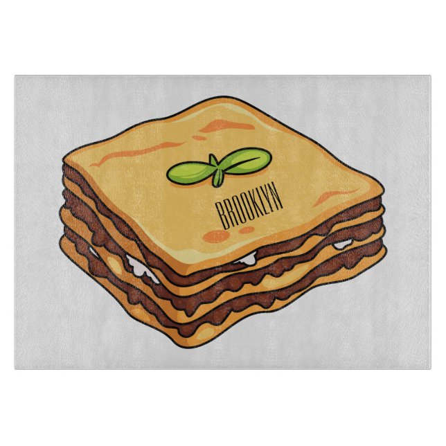 Planche À Découper Illustration de Lasagna (Devant)
