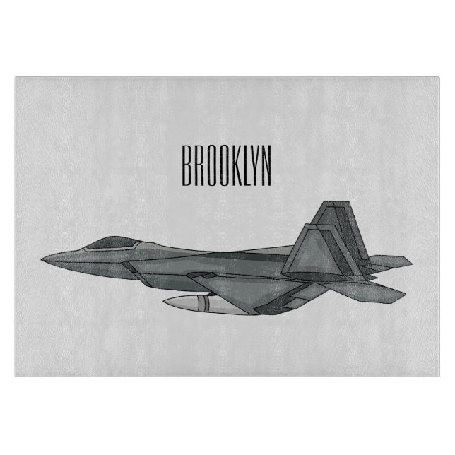 Planche À Découper Illustration de l'avion de chasse (Devant)