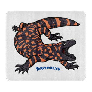 Planche À Découper Illustration de lézard géant affamé