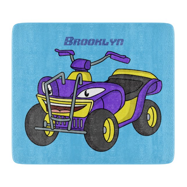 Planche À Découper Illustration de moto Purple Quad (Devant)