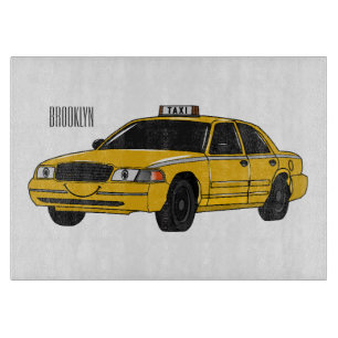 Planche À Découper Illustration de taxi