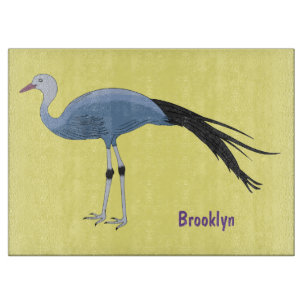 Planche À Découper Illustration d'oiseau de grue bleue