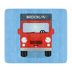 Planche À Découper Illustration d'un camion kawaii rouge mou