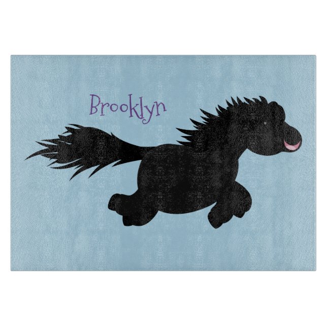 Planche À Découper Illustration d'un poney de Shetland mignon (Devant)