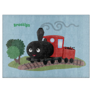 Planche À Découper Illustration d'une locomotive à vapeur mûre